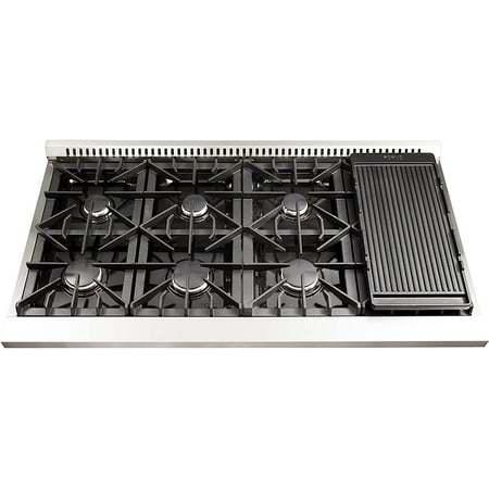 Forno Appliances - Professional 6.58 Cu. Ft. Freestanding Double Oven Gas Range with Steam Clean and Air Fry Functions - Stainless Steel