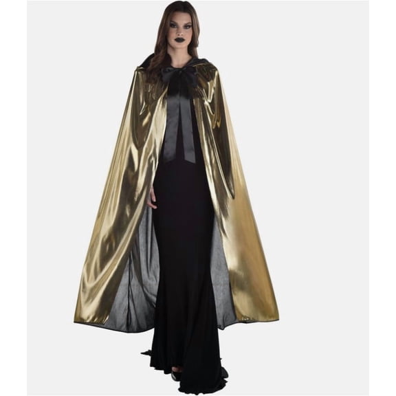Metallic Hooded Cape - Gold - Egyptian - Royal - Robe - Costume - Adult Standard