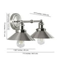 thumbnail image 3 of JONATHAN Y July 17.5" 2-Light Industrial Farmhouse Metal Vanity Light, Nickel, 3 of 7