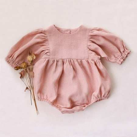 

DanceeMangoos Newborn Baby Girl Clothing Spring Summer Cotton Linen Cute Baby Girl Rompers Baby Girl Clothes For 0-2Y