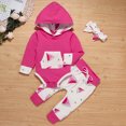 thumbnail image 4 of Vedolay Girls Fall Pants Set Girl's 2 Piece Outfits Rib Knit Notched Neck Crop Tank Top and Floral Belted Pants Set,Hot Pink 0-3 Months, 4 of 5