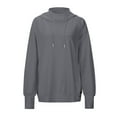 thumbnail image 6 of Fiaer,Womens Turtleneck Loose Fit Hoodies,Women's Long Sleeve Plus Size Casual Trendy Hooded Sweatshirts,Ladies Long Sleeve Lightweight Solid Hooded Pullovers with Pockets Light Gray XXL, 6 of 9
