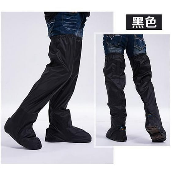 LYTMENT Black Oxford Cloth Motorsport Pants for Men with Rain Cover