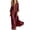 Wine, variant on Lnmiateer Women V-Neck Style Maxi Dress Three Quarter Sleeve Loose Boho Silhouette for Beach Casual Vacation Occasions