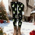 thumbnail image 7 of felwors Pajama Pants Women Santa Claus Print Elastic Waist Soft Comfy Pj Pants Ankle Length Christmas Day Leggings Green, S, 7 of 7
