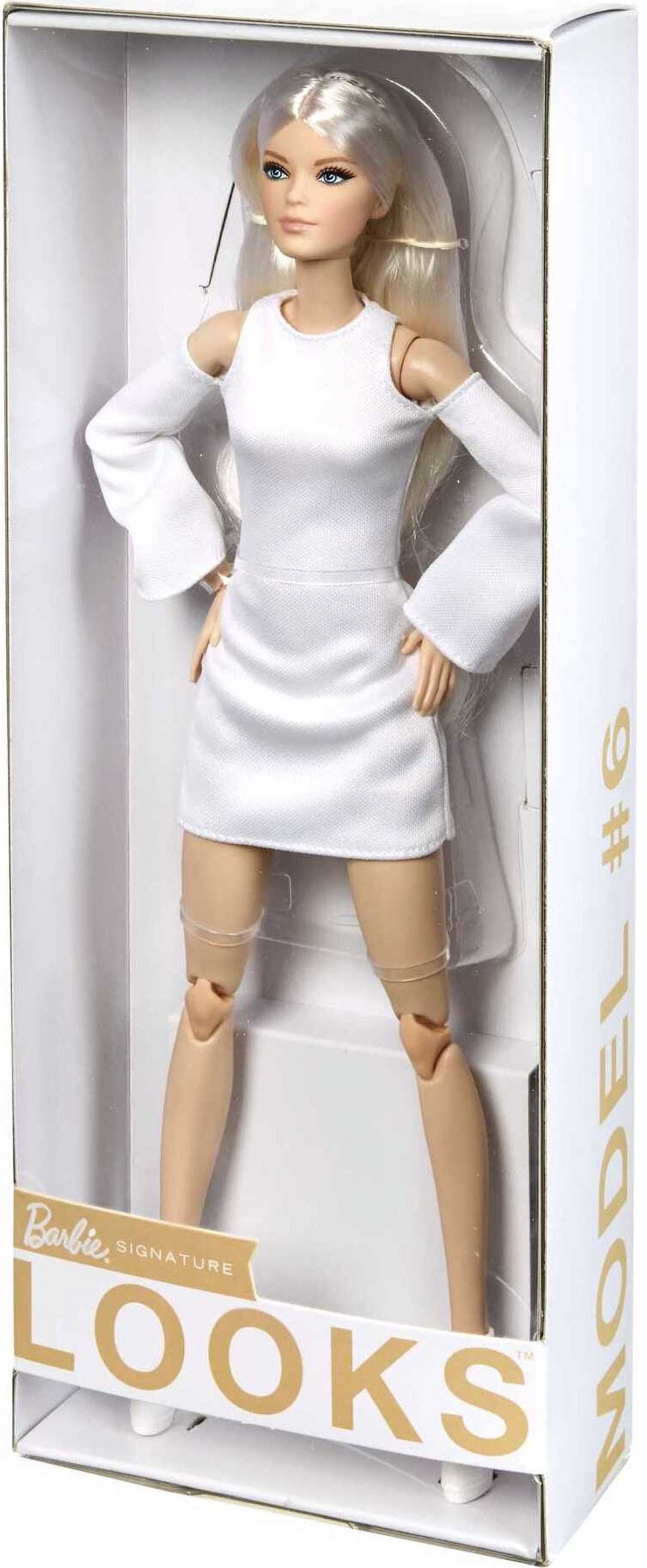 Barbie Signature Barbie Looks Doll (Tall, Blonde) Fully Posable Fashion Doll Wearing White Dress & Platform Boots, Gift for Collectors - image 7 of 7