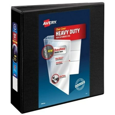 3  3 Ring Binder Heavy Duty Black - Avery White4 count 