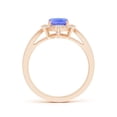 thumbnail image 2 of Angara Natural 1.6 Ct. Tanzanite with Diamond Halo Ring in 14K Rose Gold for Women (Ring Size: 7.5), 2 of 8