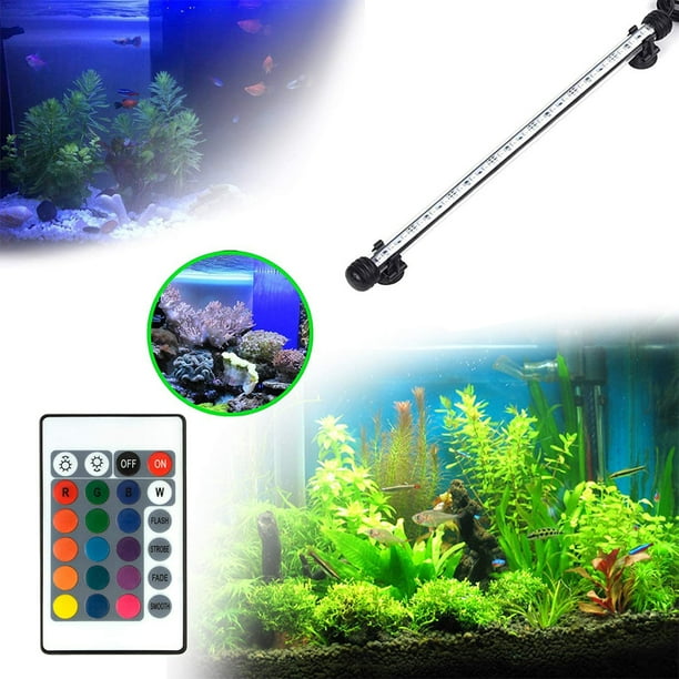 Fish Tank Light Submersible LED Aquarium Light Color Changing Fish Tank Light with Remote Control IP68 Underwater Submersible LED Light