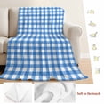 thumbnail image 5 of Blue Blanket Soft Cozy Warm Throw Blanket for Couch, Plush Fuzzy Flannel Fleece Blankets for Sofa, Country French Rustic Buffalo Plaid Modern Art Bed Blankets Lightweight Gifts for Women, 50"x60", 5 of 9