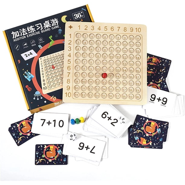 Tablero de adición de matemáticas de madera | Juguete de conteo Montessori | Juego de mesa de mesa de matemáticas | Juguete educativo de madera preescolar contando bloques juguetes para niños de 3 años en adelante esquí esquí Gafas de esquí