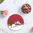 thumbnail image 4 of FMSHPON Merry Christmas Xmas Tree Winter Christmas Set of 4 Round Coaster for Drinks, Absorbent Ceramic Stone Coasters Cup Mat with Cork Base for Home Kitchen Room Coffee Table Bar Decor, 4 of 6