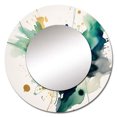 thumbnail image 2 of Designart "Azure, Teal, and Gold Brush I" Fractals Rund Mirror For Wall Decor - Large Turquoise Round Printed Mirror - Modern Round Mirror 23" x 23" Inch, 2 of 5