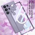 thumbnail image 2 of Galaxy S24 Ultra Case, Clear Case for Samsung Galaxy S24 Ultra Built-in Camera Lens Protector Magnetic Case Compatible with MagSafe Wireless Charging Elegant Shockproof Case Cover, Purple, 2 of 6