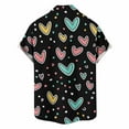 thumbnail image 4 of Shirts for Men Valentine's Day Print Short Sleeve Button Down Casual T-Shirt Sky Blue XXL, 4 of 6