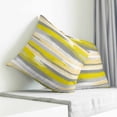 thumbnail image 3 of Yellow Gray Stripes Pillow Covers 16x16 Inch Decorative Throw Pillow Cover, Watercolor Modern Abstract Minimalist Sofa Pillowcases Accent Cushion Case Home Decor Bedroom Living Room, 3 of 6