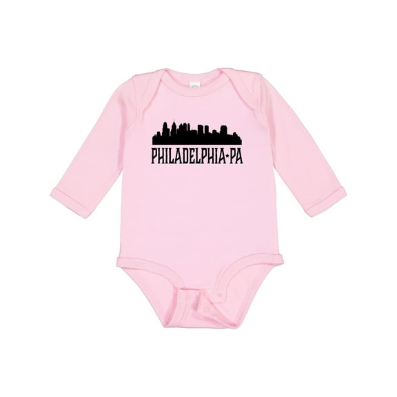 Inktastic Philadelphia Pennsylvania City Skyline Boys or Girls Long Sleeve Baby Bodysuit