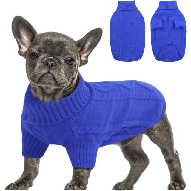 Queenmore Suéter navideño para perros, jersey de punto, ropa navideña para perros, traje navideño para perros con cuello alto, suéteres cálidos para perros pequeños, niños o niñas M