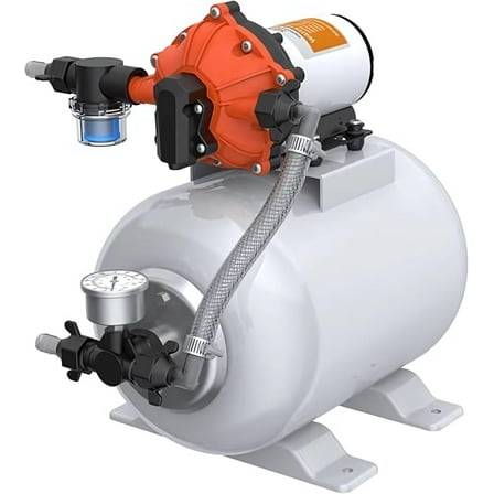 SEAFLO Marine Water Pump, 24V DC, 60 PSI, 5.5 GPM, 2 Gallon Accumulator Tank System