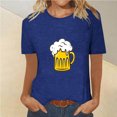 thumbnail image 1 of Fiudx Ropa de Mujer Camiseta de Manga Corta con Cuello Redondo y Estampado Informal de Oktoberfest para Mujer, Top/Camisa de Manga Corta con Cuello Redondo, 1 of 4