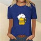 thumbnail image 2 of Tops Cortos para Mujeres, Oktoberfest Casual Impreso Cuello Redondo Manga Corta Camiseta Top Hecho de Poliéster para la Primavera Verano Uso Diario, Camisetas Casuales de Mujer, 2 of 4