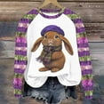 thumbnail image 2 of Women's Bunny Print Sweatshirt Bunny Easter Fit Casual Jumper Plus Size Lightweight Shirts Tops, 2 of 3