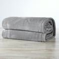 thumbnail image 3 of Great Bay Home Velvet Plush Fleece Solid Warm and Cozy Bed Blanket  (Twin, Frost Grey), 3 of 5