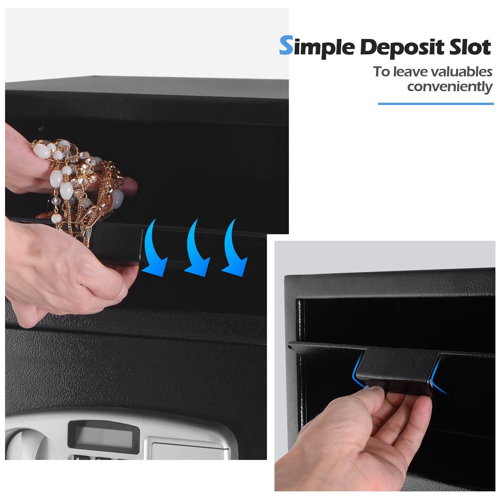 Giantex  Digital Safe w/Emergency Keys and Deposit Slot, Electronic Cabinet for Cash Jewelry Documents Gun