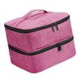 thumbnail image 4 of TOOYFUL Carrying Tote Bag Storage Bag Cosmetic Case Nail Polish Organizer Case,Zipper Pocket for Manicure Tools,Brushes,Essential Oil Violet Red, 4 of 10