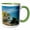 Green/White, variant on 3drose, Bedruthan Steps Along the Cornwall Coast, England, 11oz Two-tone Black Mug