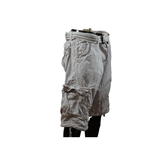 Men’s 06 Pockets Wrinkled Cargo Shorts – Light Grey