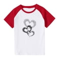 thumbnail image 2 of Feancey Boys Girls T Shirts Cute Heart Print Summer T-Shirt Raglan Short Sleeve Round Neck Tops Soft Casual Tshirts Flash Sale Red 4 Years, 2 of 10