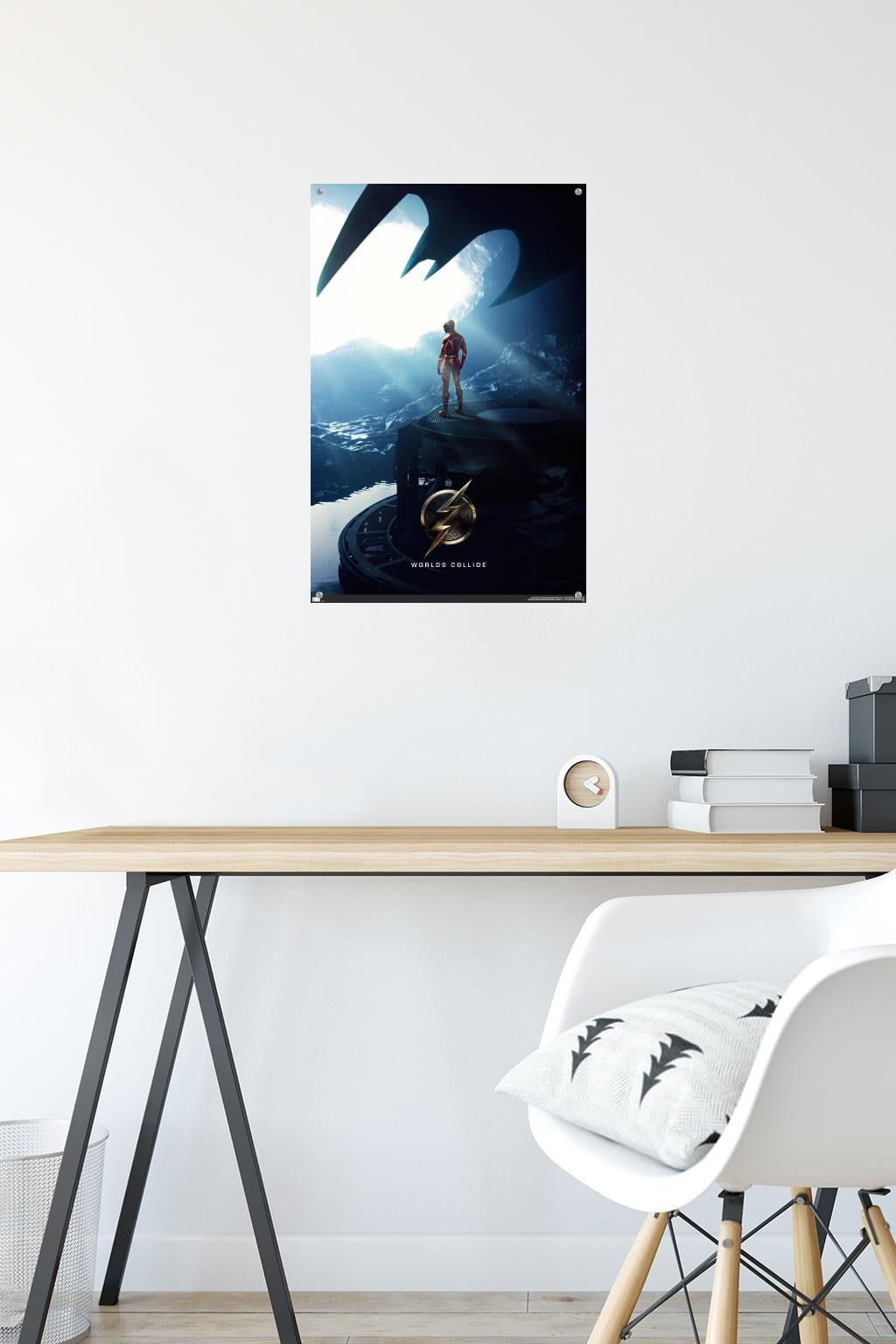 DC Comics Movie The Flash - Batcave One Sheet Wall Poster with Push Pins, 14.725" x 22.375"