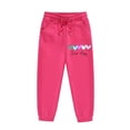 thumbnail image 5 of Toddler Baby Girl Outfits Toddler Fall Winter Clothes Cute Long Sleeve Sweatshirt Tops Pants Set Infant 2Pcs Clothing,4-5 Years,Hot Pink, 5 of 7