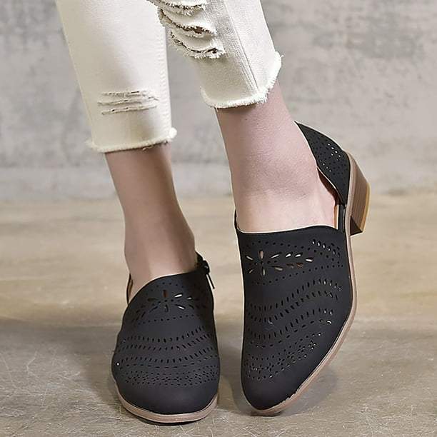 Zapatos casuales de mujer con cordones de invierno aterciopelados informales con tacones calados Wmkox8yii sdhk518
