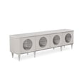 thumbnail image 3 of Michael Amini Eclipse Poplar Wood & Glass Media Cabinet in Moonlight Gray, 3 of 9