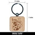 thumbnail image 2 of Love Bug Ladybug Lady Square Keychain Charm Tag - Engraved Wood, 2 of 6