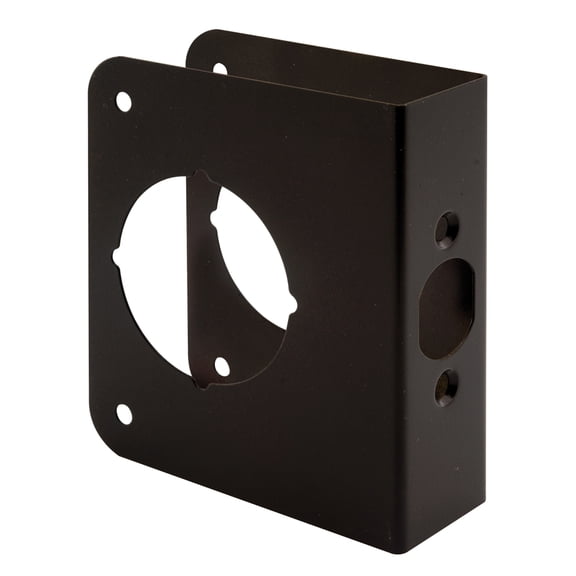 1-3/8 in. x 4-1/2 in. Thick Solid Brass Lock and Door Reinforcer, 2-1/8 in. Single Bore, 2-3/8 in. Backset