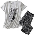 thumbnail image 1 of Ensembles de Pyjama pour Femmes, Hauts de Nuit avec Pantalons Capri, 1 of 4