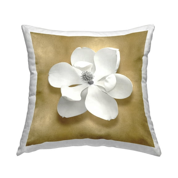 Stupell Industries Glam & White Flower Decorative Printed Throw Pillow, 18 x 18