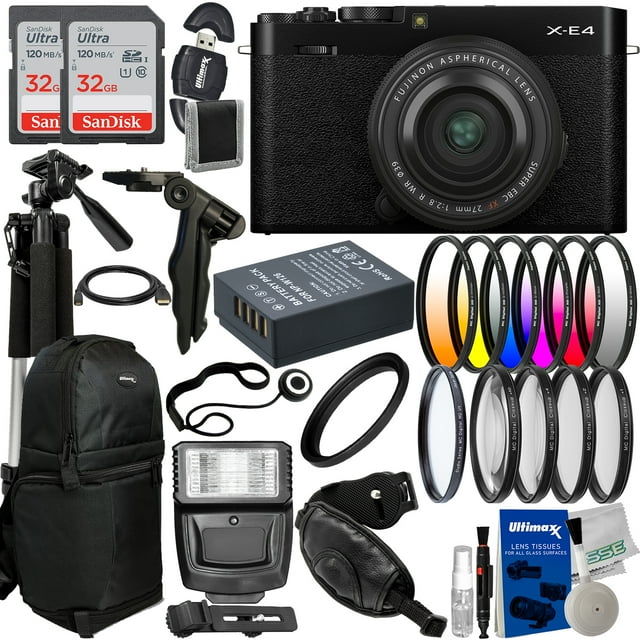 FUJIFILM XE4 Mirrorless Camera with 27mm Lens (Black) with Advanced