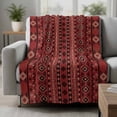 thumbnail image 2 of Red Boho Southwestern Blanket Soft Cozy Warm Throw Blanket for Couch, Plush Fuzzy Flannel Fleece Blankets for Sofa, Farmhouse Aztec Tribe Ethnic Motifs Bed Blankets Lightweight Gifts for Men, 40"x50", 2 of 9