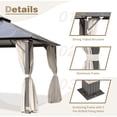 thumbnail image 2 of Mellcom 12x20FT Hardtop Gazebo with Aluminum Composite Double Roof for Patio Lawn and Garden, 2 of 8