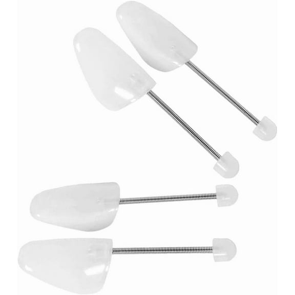White Mens and Womens Traditional Plastic Flexible Shoe Tree Shaper Stretcher - Shoe Shapers UK 6.5-9/EU 39-42