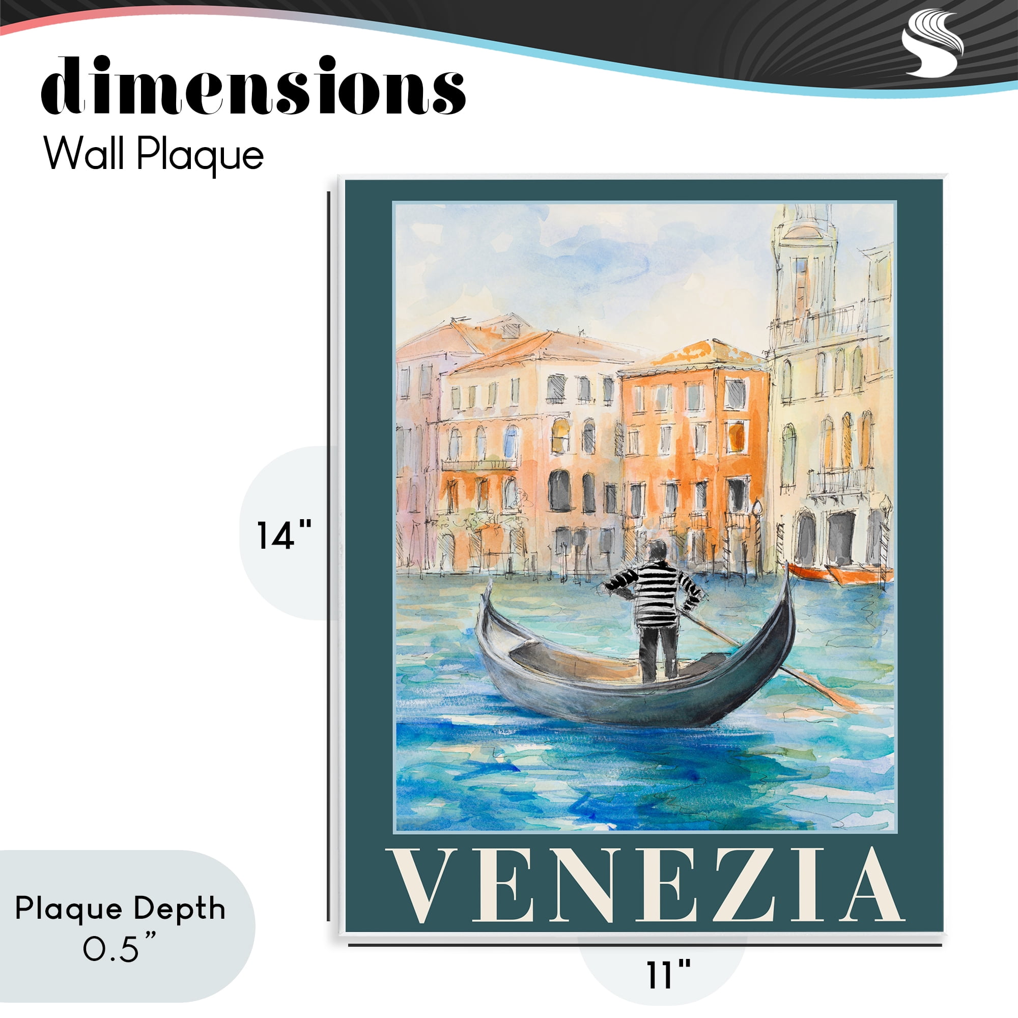 Stupell Industries Venezia Gondola View Wall Plaque Art, design by Lanie Loreth
