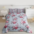 thumbnail image 3 of Feelyou Pink Peony Flower Bedding Comforter Set for Female, Romantic Floral Twin Comforter Sets, Retro Bohemian Fashion Reversible Bedding Set, Luxury Bedroom Decor, 2pcs, 3 of 9