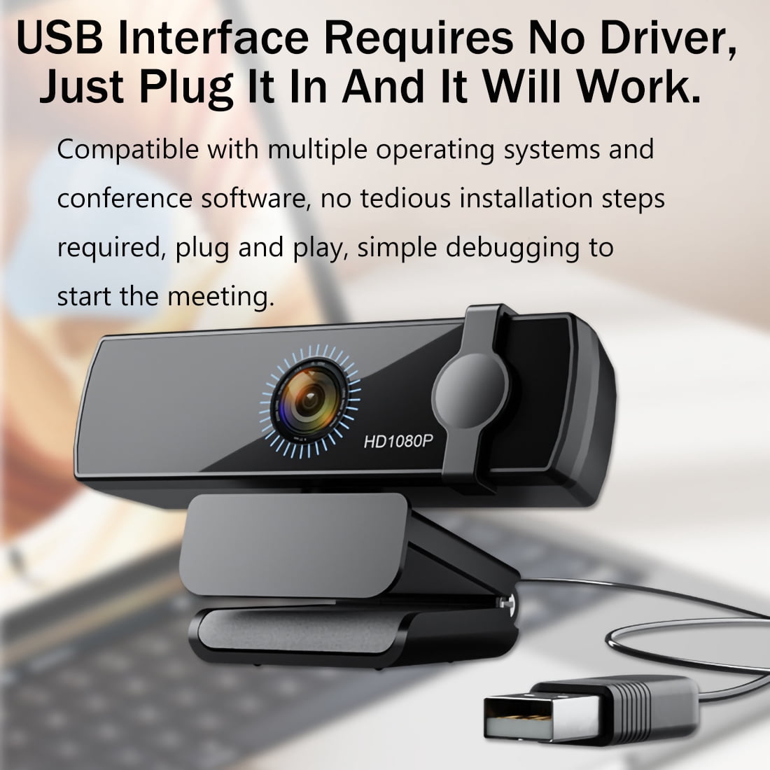 Facial Recognition Webcam for Windows 11/10, 1080P USB Computer Web Camera with Microphone, 120° Wide Angle View Webcam with Privacy Cover for PC/Laptop/Desktop Computer/Streaming
