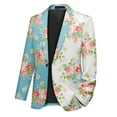 thumbnail image 6 of Cloudstyle Men's Patchwork Printed Notch Lapel Single-Breasted One-Button Blazer with Center Back Vent, 6 of 10