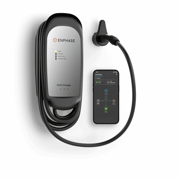 64 Amp Hardwired EV Charger - Enphase IQ 80, Level 2 Smart Charger with Wi-Fi, Safety Certified, Indoor/Outdoor, 25ft Rugged Cable & NACS Connector, charges Tesla electric vehicles