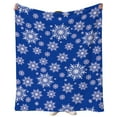 thumbnail image 6 of HongHeng Winter Snowflakes Blue Snow Throw Blanket Ultra Soft Warm All Season Decorative Fleece Blankets for Bed Chair Car Sofa Couch Bedroom 51"X39", 6 of 6
